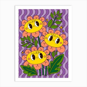 Smiley Face Flower (3) Art Print