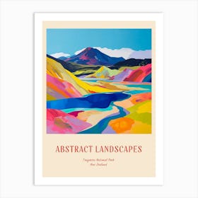 Colourful Abstract Tongariro National Park New Zealand 1 Poster Art Print