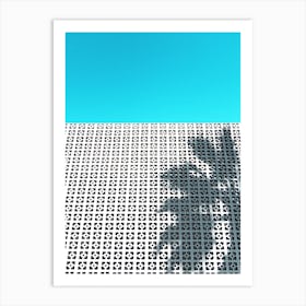 Parker Breeze Block Wall With Palm Tree Shadow In Palm Springs Art Print