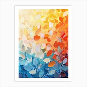 Abstract Painting of leaves at sunset Art Print