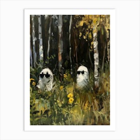 Two Polar Bears In The Woods Art Print