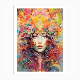 Psychedelic Woman Art Print