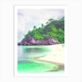 Pulau Kapas Malaysia Soft Colours Tropical Destination Art Print