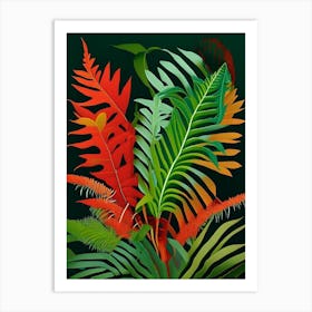 Kangaroo Paw Fern Vibrant Art Print