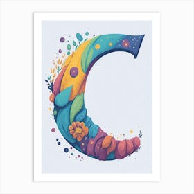 Colorful Letter C Illustration 42 Art Print