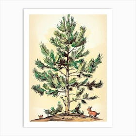 Balsam Tree Storybook Illustration 1 Art Print