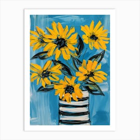 Sunflowers In A Vase 31 Art Print