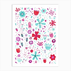 Watercolor Wildflowers Art Print