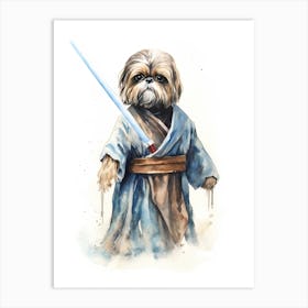 Shih Tzu Dog As A Jedi 2 Art Print