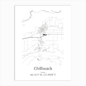 Chilliwack,Canada Minimalist Map Art Print