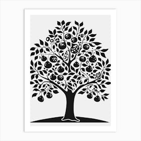 Pear Tree Simple Geometric Nature Stencil 4 Art Print