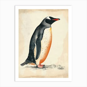 Adlie Penguin Ross Island Vintage Botanical Painting 3 Art Print