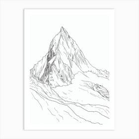 Alpamayo Peru Line Drawing 5 Art Print