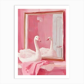 Swans In The Mirror 1 Art Print