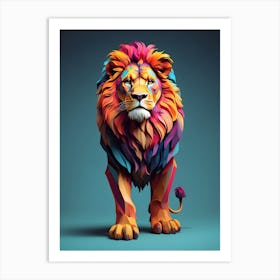 Colorful Lion 1 Art Print