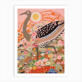 Maximalist Bird Painting Emu 2 Art Print