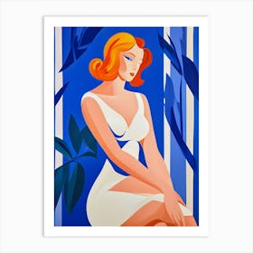 Lady In Blue Art Print