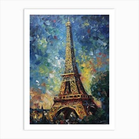 Eiffel Tower Paris France Vincent Van Gogh Style 18 Art Print
