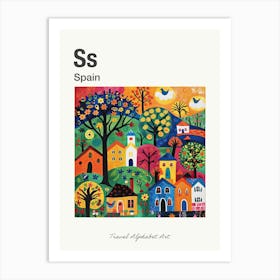 Kids Travel Alphabet  Spain 4 Art Print