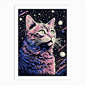 Nebula Nomads, Psychedelic Cats series Art Print