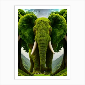 Elephant In The Forest 3 Art Print