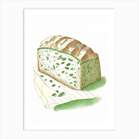 Feta And Spinach Bread Bakery Product Quentin Blake Illustration Art Print