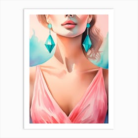 Fashion Girl With Earrings Art Print