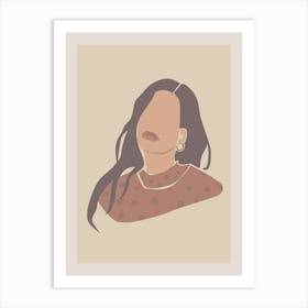 Portrait Of A Woman Boho Earth Colors Illustration Art Print