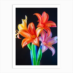Bright Inflatable Flowers Amaryllis 4 Art Print