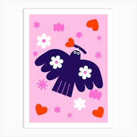 Collage Style Love Bird 1 Art Print