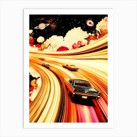 Flower Space Race Art Print