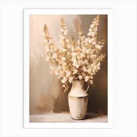 Snapdragon, Autumn Fall Flowers Sitting In A White Vase, Farmhouse Style 1 Art Print