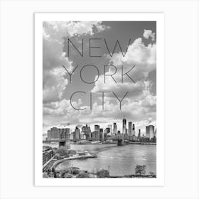 NYC Lower Manhattan And Brooklyn Bridge Art Print
