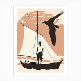 Man On A Boat Art Print