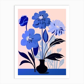 Blue Flower Illustration Hyacinth 3 Art Print