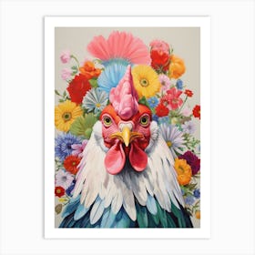Bird With A Flower Crown Chicken 1 Art Print