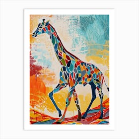 Geometric Watercolour Style Giraffe 1 Art Print