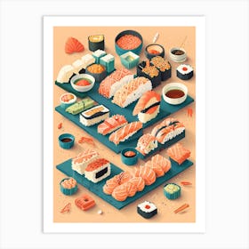 Sushi Illustration Art Print