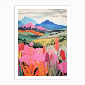 Mount Apo Philippines 2 Colourful Mountain Illustration Art Print