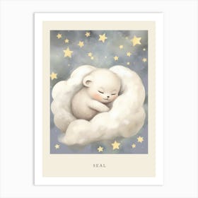 Sleeping Baby Seal Pup Nursery Poster Art Print