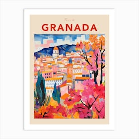 Granada Spain 6 Fauvist Travel Poster Art Print