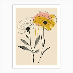 El Paso Flower Market Boho Minimalist Style Art Print