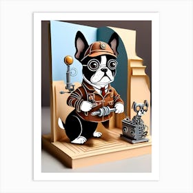 Steampunk Boston Terrier-Reimagined Art Print