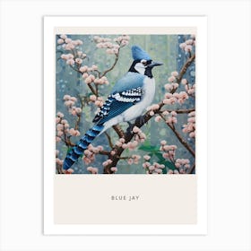 Ohara Koson Inspired Bird Painting Blue Jay 3 Poster Art Print