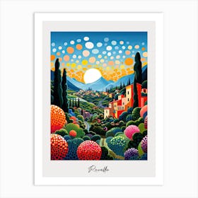 Poster Of Ravello, Italy, Illustration In The Style Of Pop Art 3 Art Print