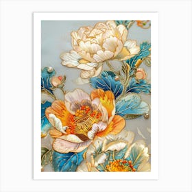 Chinese Silk Embroidery 2 Art Print