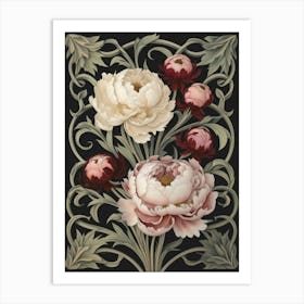 Peonies William Morris Style 11 Art Print