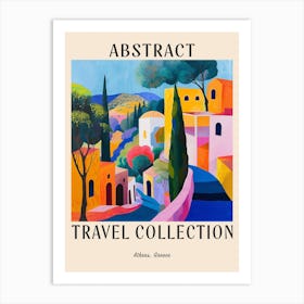 Abstract Travel Collection Poster Athens Greece 4 Art Print