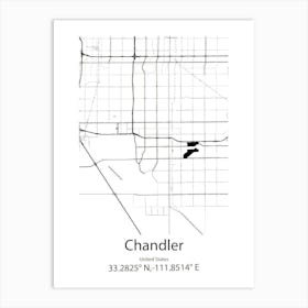 Chandler,United States Minimalist Map Art Print