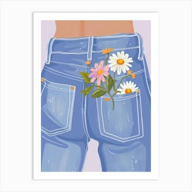 Daisies And Jeans Art Print